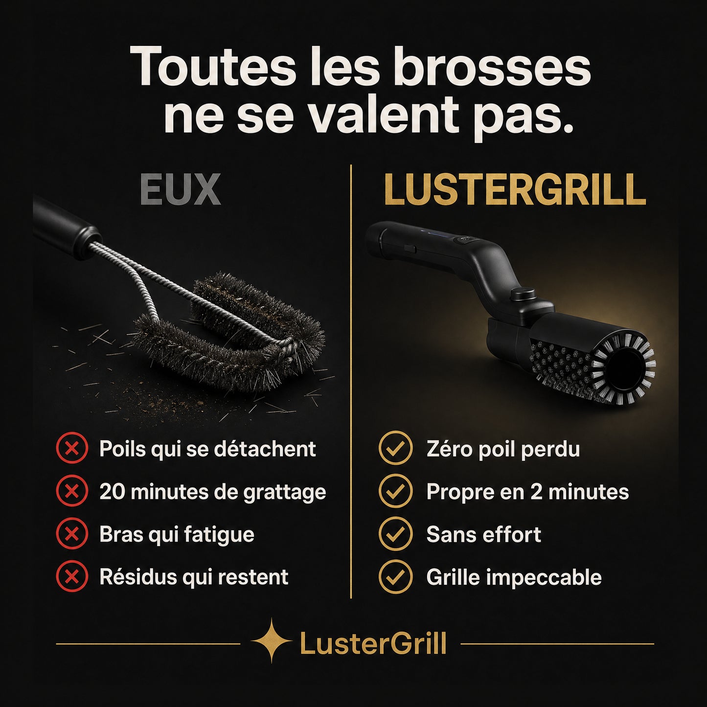 LusterGrill —  Brosse BBQ Électrique