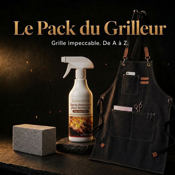 Le Pack du Grilleur — Pierre + Spray + Tablier