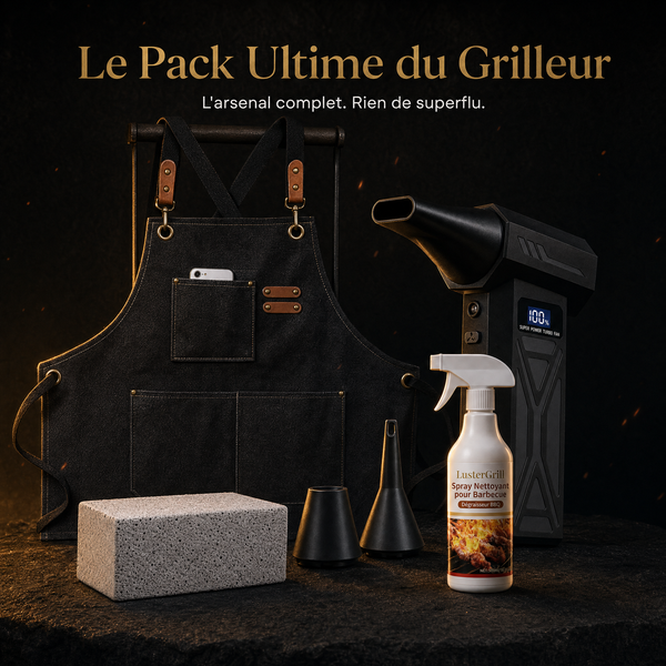 Le Pack Ultime du Grilleur — Souffleur + Tablier + Pierre+ Spray
